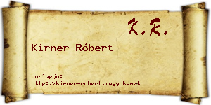 Kirner Róbert névjegykártya